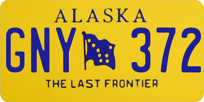 AK license plate GNY372