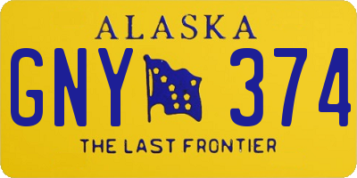 AK license plate GNY374