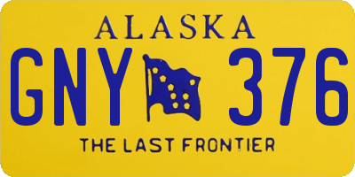 AK license plate GNY376