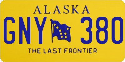 AK license plate GNY380