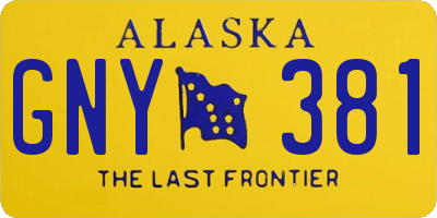 AK license plate GNY381