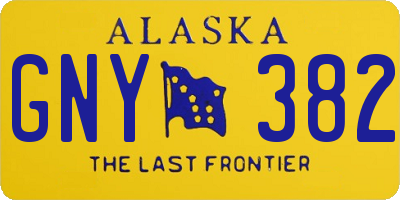 AK license plate GNY382