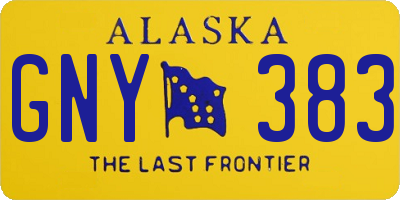 AK license plate GNY383