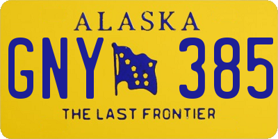 AK license plate GNY385