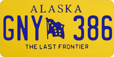 AK license plate GNY386