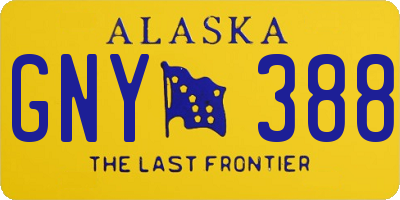 AK license plate GNY388