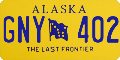 AK license plate GNY402