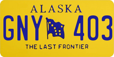 AK license plate GNY403