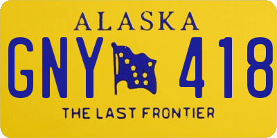 AK license plate GNY418