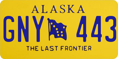 AK license plate GNY443