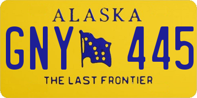 AK license plate GNY445