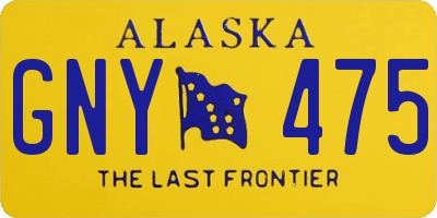 AK license plate GNY475