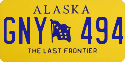 AK license plate GNY494