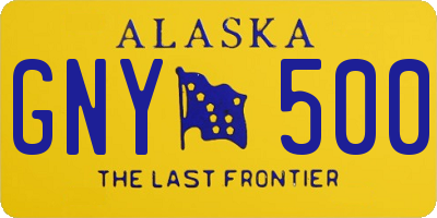 AK license plate GNY500