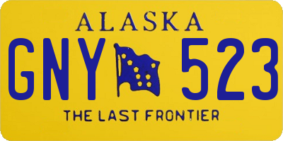 AK license plate GNY523