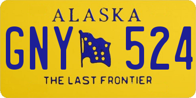 AK license plate GNY524