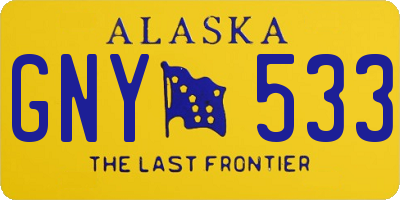 AK license plate GNY533