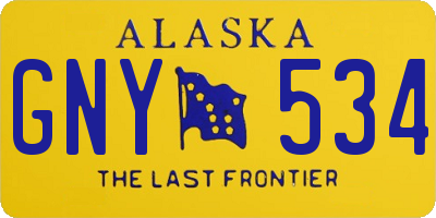 AK license plate GNY534