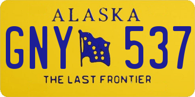 AK license plate GNY537
