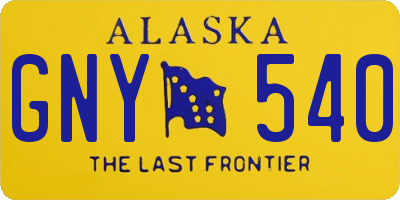 AK license plate GNY540