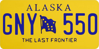 AK license plate GNY550