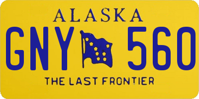 AK license plate GNY560