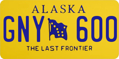 AK license plate GNY600