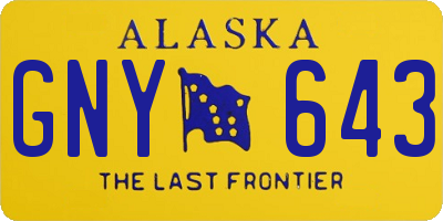 AK license plate GNY643
