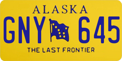 AK license plate GNY645