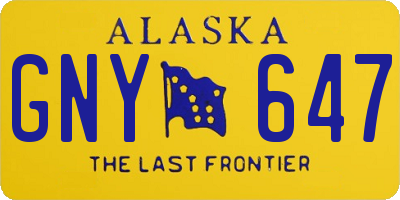 AK license plate GNY647