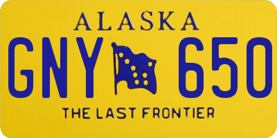 AK license plate GNY650