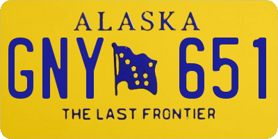 AK license plate GNY651