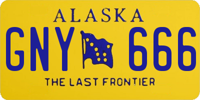 AK license plate GNY666