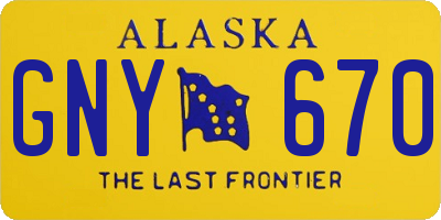 AK license plate GNY670