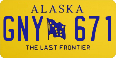 AK license plate GNY671