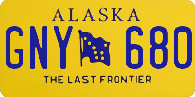 AK license plate GNY680