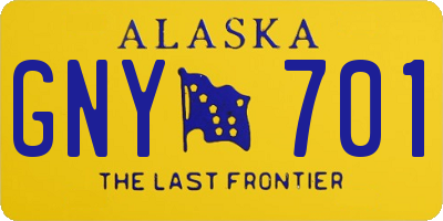 AK license plate GNY701