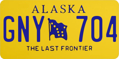 AK license plate GNY704