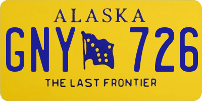 AK license plate GNY726