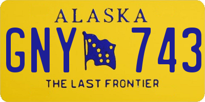 AK license plate GNY743