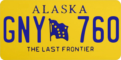 AK license plate GNY760
