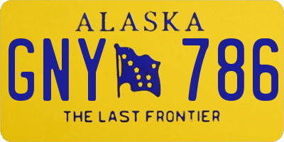 AK license plate GNY786