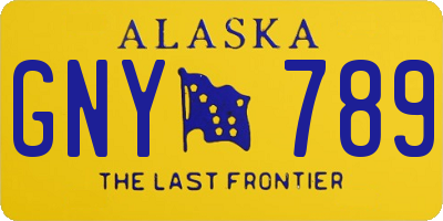 AK license plate GNY789