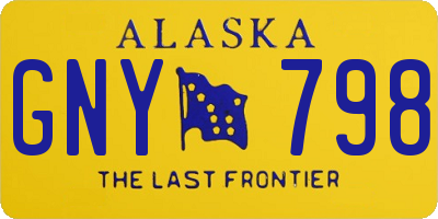 AK license plate GNY798