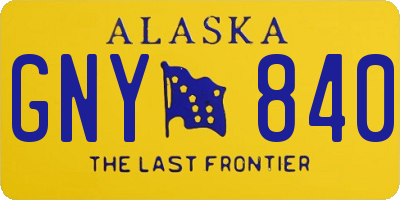 AK license plate GNY840