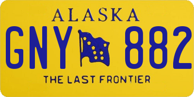 AK license plate GNY882