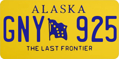 AK license plate GNY925