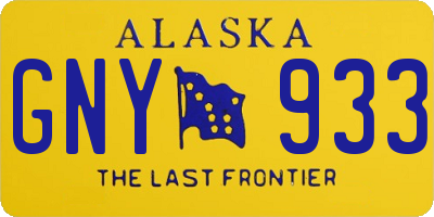 AK license plate GNY933