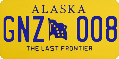 AK license plate GNZ008