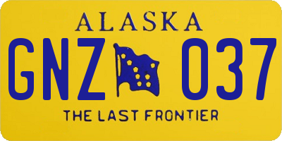 AK license plate GNZ037